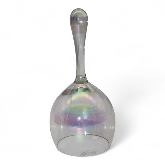 Handmade Iridescent Glass Bell By Loscany Vintage Made In Bulgaria - Picture 2 of 6